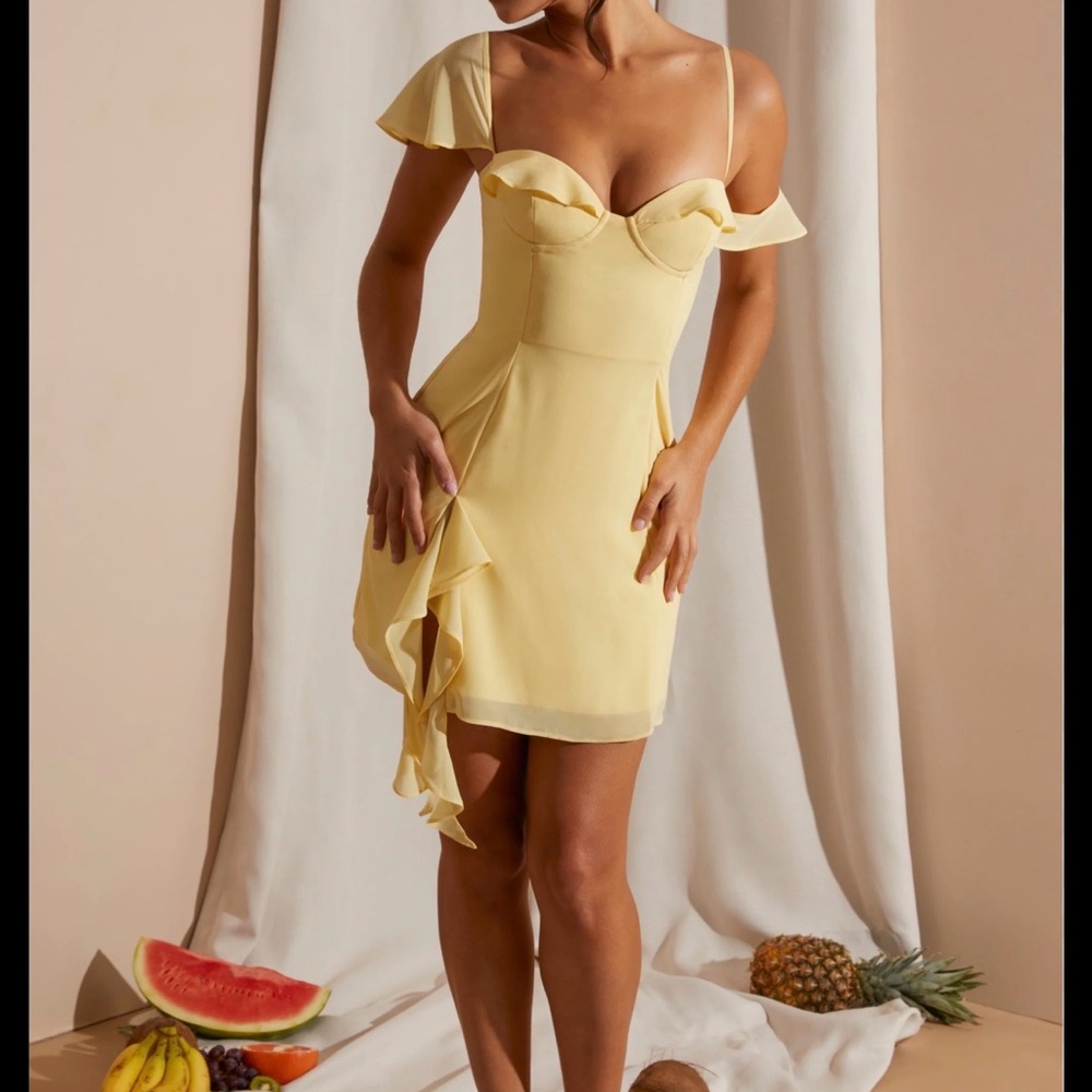 Oh Polly Asymmetrical Yellow Dress
